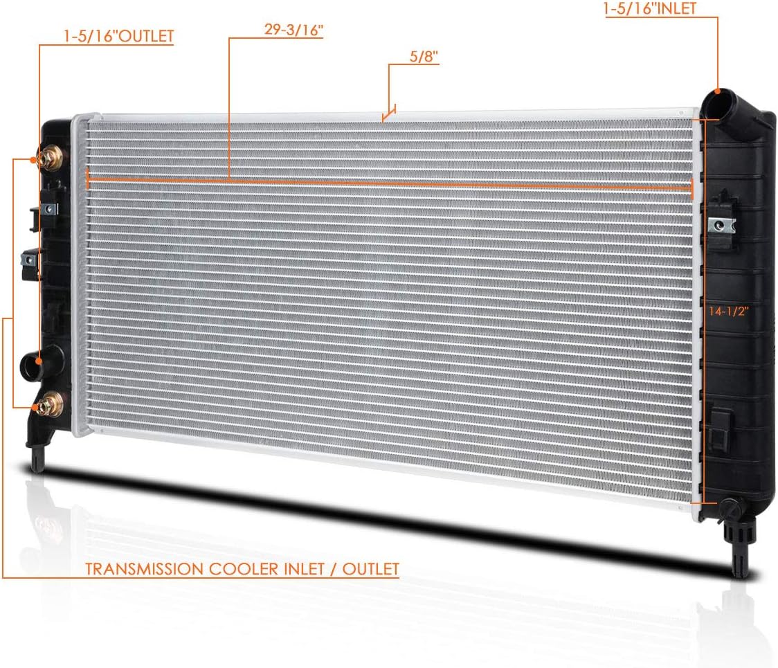 DPI-2827 OE Factory Style Aluminum Core Radiator Compatible with 05-11 Buick Allure/Chevy Impala AT