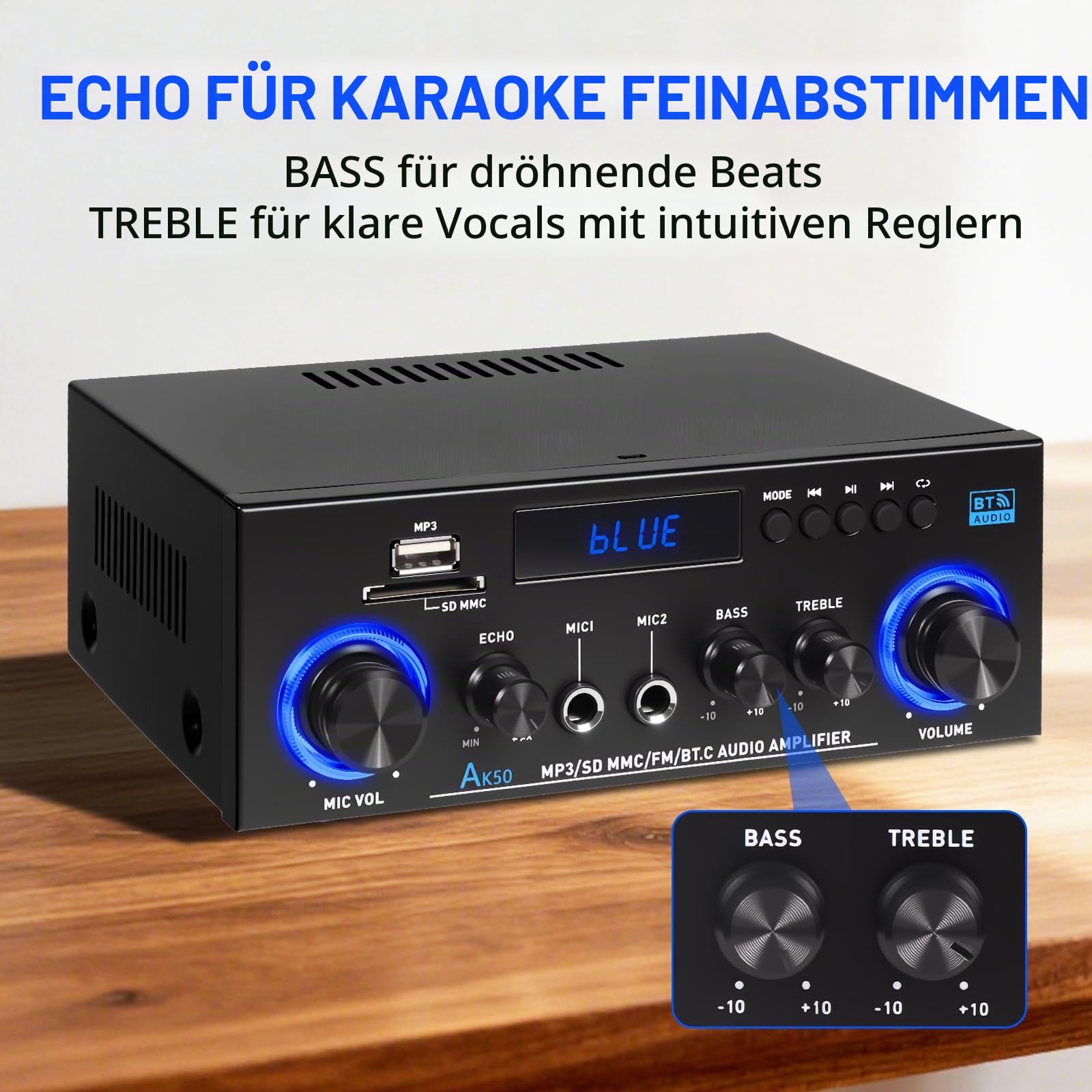 HiFi-Verstärker mit Bluetooth 5.3 Stereo 1000 W