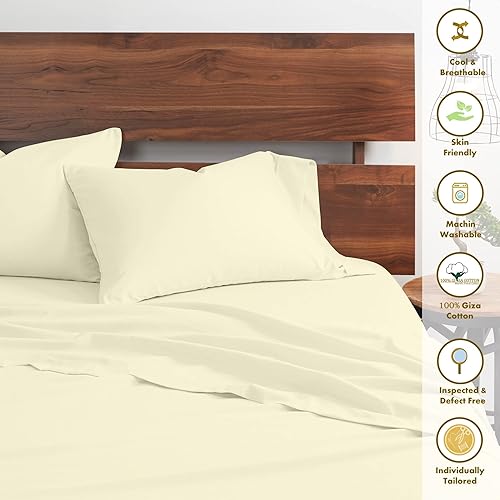 Miniatura 4 de Juego de sábanas de algodón 100% certificado, Giza-egipcio-My-Dreams-Juego de sábanas Giza, tamaño Queen, juego de sábanas Giza de tejido satinado,
