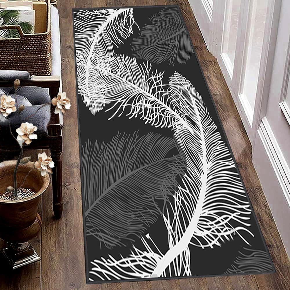Tapis chambre et tapis de salon grand format noir 100x500 cm