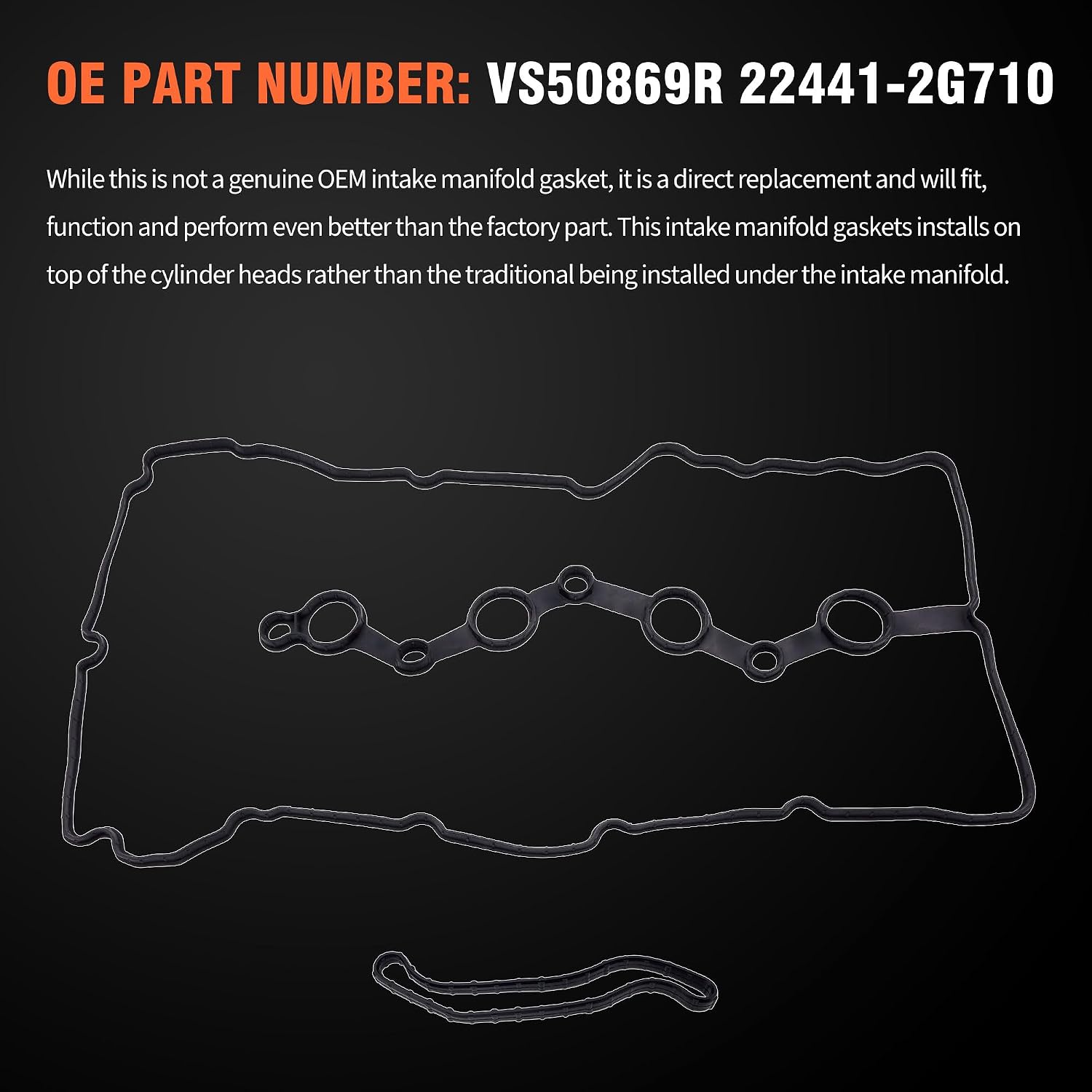 HiSport Valve Cover Gasket Seal - Compatible with Hyundai Santa Fe Sport Sonata Tucson Compatible with Kia Optima Sorento Sportage 2.0L 2.4L 2010-2016 - Replace VS50869R