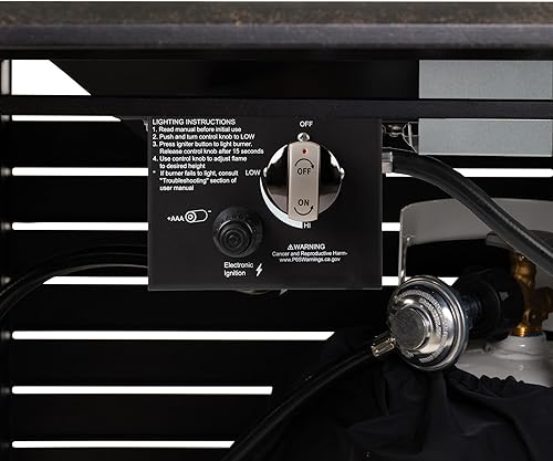 Miniatura 4 de Fire Sense Longmont 61898 - Mesa convertible de aluminio para fogatas de gas, 55,000 BTU, para exteriores, multifuncional, con tapa para cuenco de