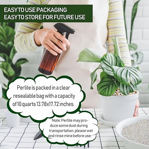 Miniatura 5 de Perlita hortícola de 10 cuartos a granel, perlita orgánica para plantas, curso de perlita para jardinería, para plantas de interior, para plantas de