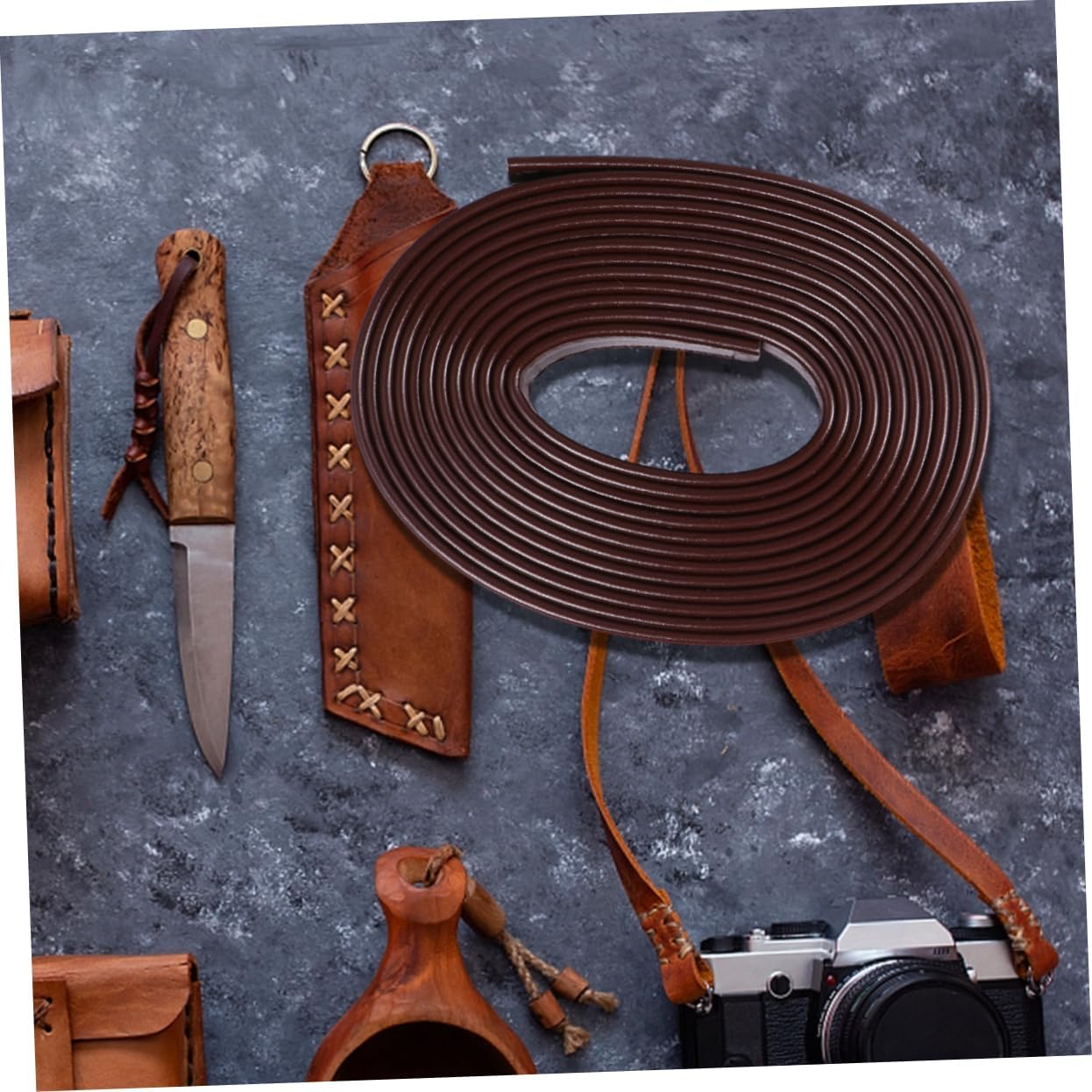 Lurrose 3pcs Leather Strap Accessory Leather Strip for Crafts Clothing and Bag Versatile and Stylish for Custom Belt Making