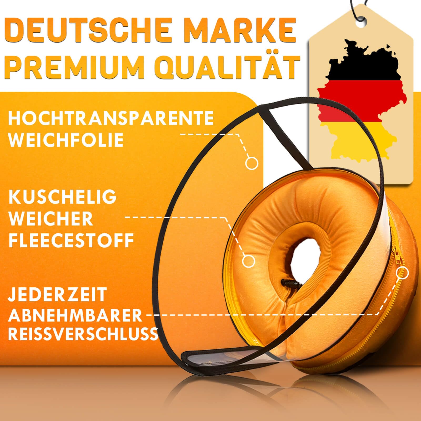 2 IN 1 Aufblasbare Halskrause Hund, nur f​ür Mittel- und Großhunde Entwickelt,Trichter Leckschutz Hund nach OP, Dog Cone, Halskrause Katze, Hunde Donut [Size 5]