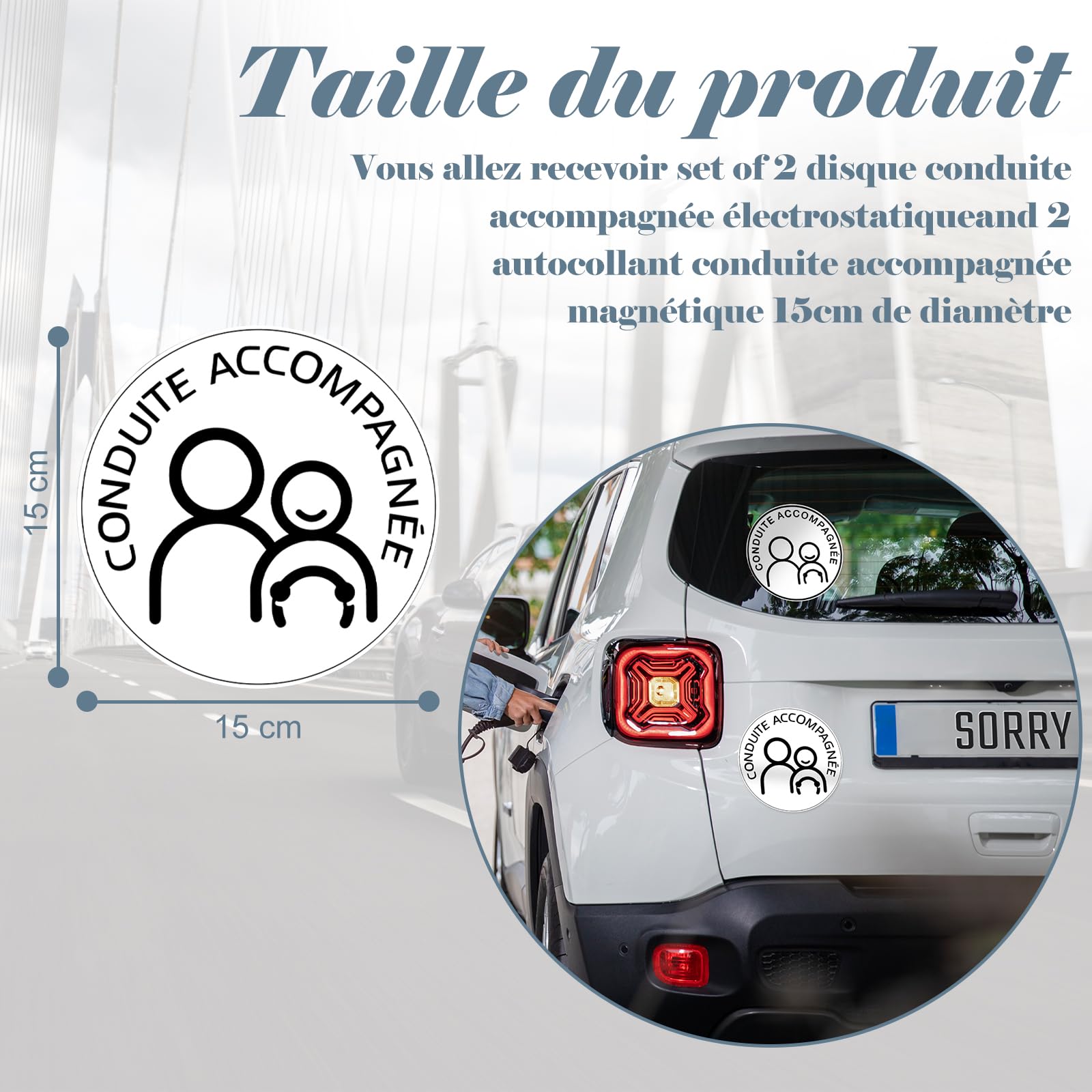 4 Autocollants Magnétiques "A" Jeune Conducteur - 15 Cm, Réfléchissants - Pour Voiture, Faciles à Installer