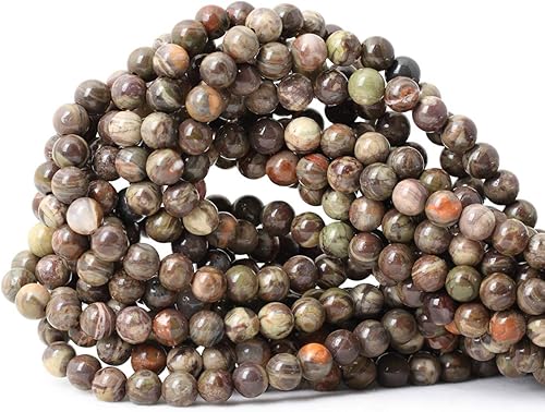 Miniatura 1 de Cuentas redondas sueltas de ágata con patrón natural de 6mm (1564 pulgadas), cuentas para diseño de joyas, 60 cuentas en 1 cuerda de 15 pulgadas