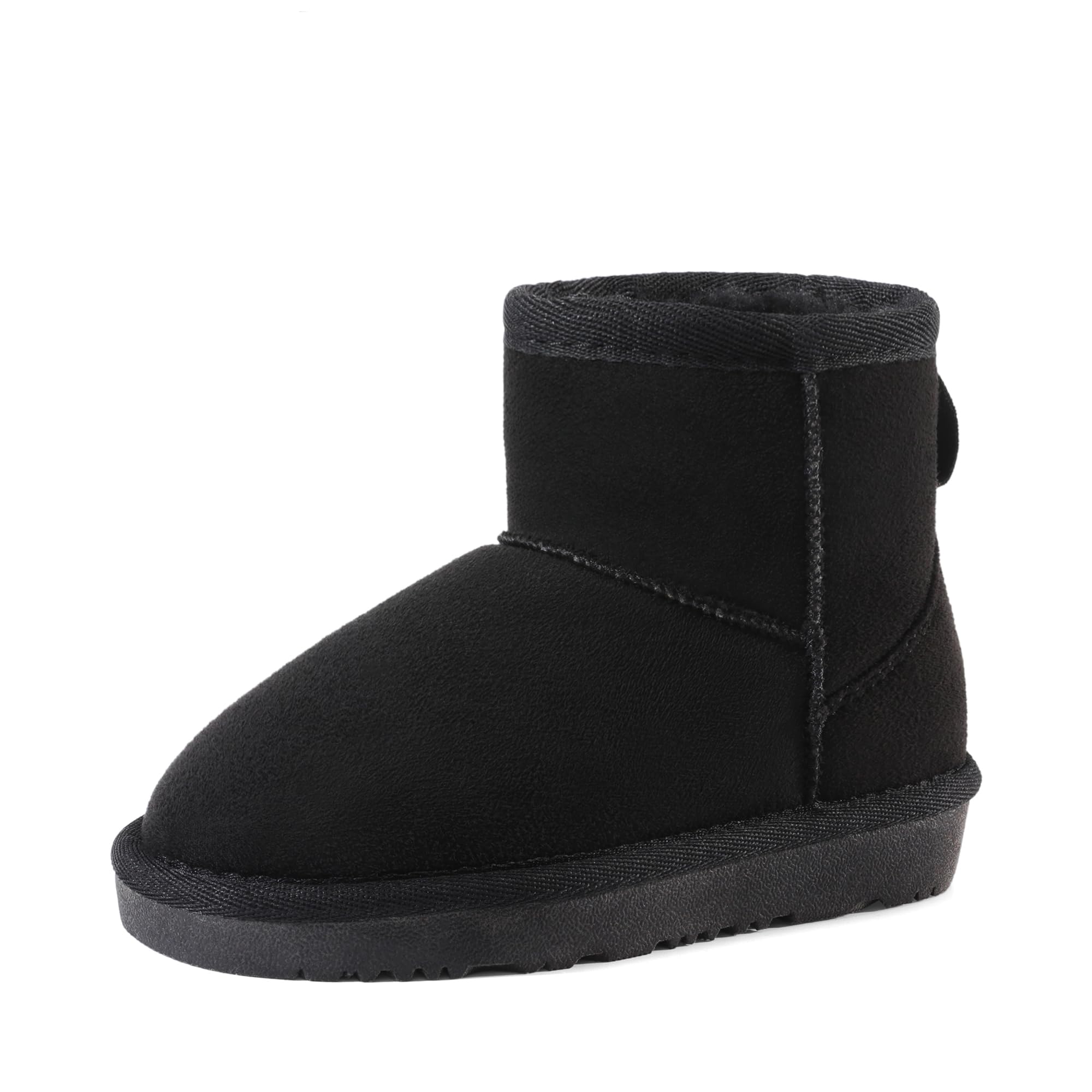 DREAM PAIRS Dziewczęce buty chłopięce dziecięce zimowe buty śniegowe z podszewką ze sztucznego futra FuzzyClassic dziecięce niskie buty dla małego dziecka / małego dziecka / dużego dziecka | Ciepłe krótkie botki śniegowe antypoślizgowe dla małego dużego d