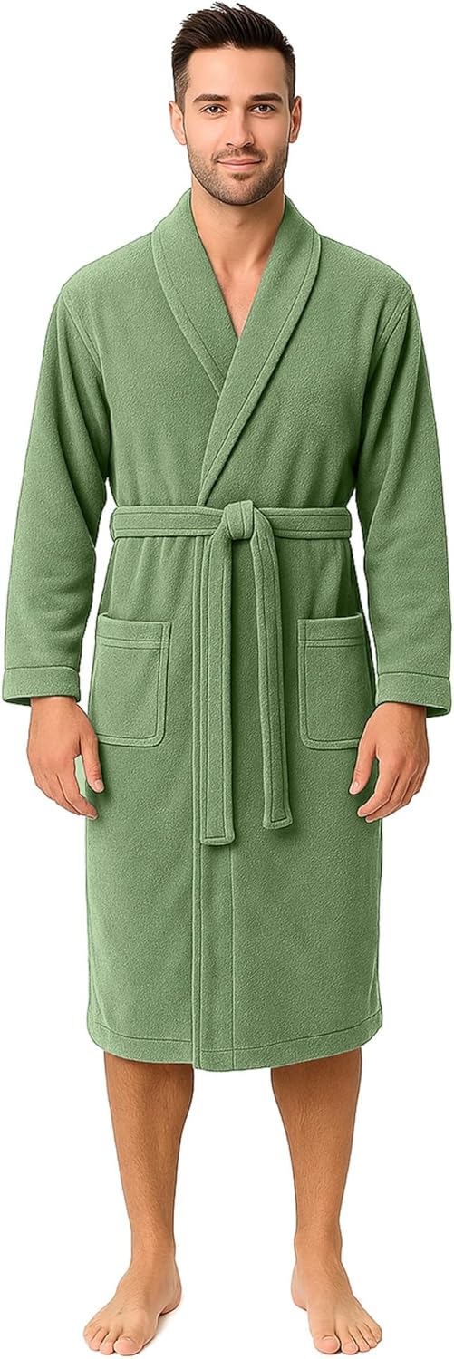 RIVERSIDE Premium 100% Cotton Terry Bathrobe For Women and Men - Soft Towel Robes with Shawl Collar Ajdustable Belt & Pockets