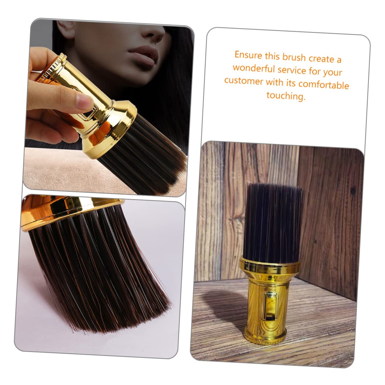 WOONEKY 3pcs Neck Duster Barbering Hair Duster for Barbers Vented Hair Brush Professional Shaving Brush Men's Beard Care