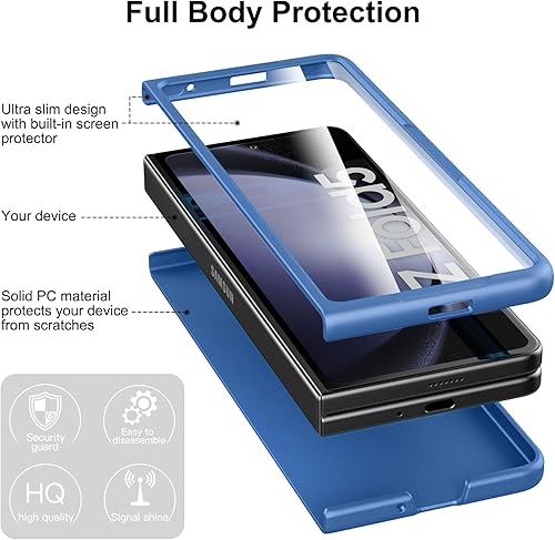 Miniatura 3 de Foluu Funda delgada para Samsung Galaxy Z Fold 5, con protector de pantalla frontal integrado, funda protectora de policarbonato mate ultra fina