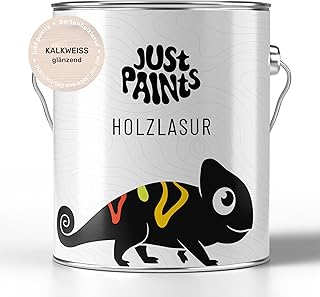 Holzlasur für Außen | Wetterbeständige Gartenholzlasur - made in Germany (Kalkweiß, 1 Liter)