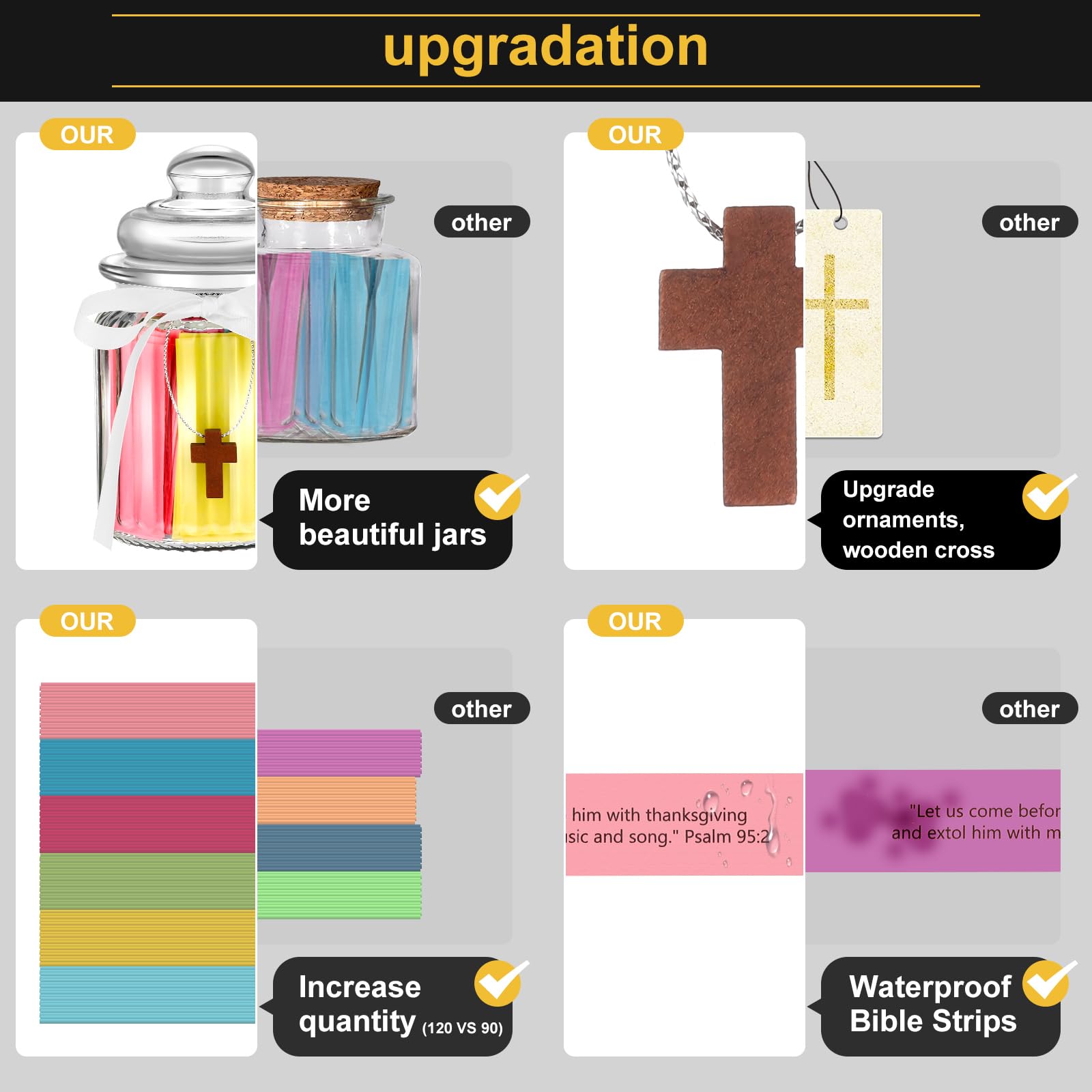 Bible Verse Jar with Cross Prayer Cards Board Supplies 120 Pcs Read Me When Bible Verses Bible Study Supplies Hope Religious Christian Birthday Easter Mothers Day Gifts for Women