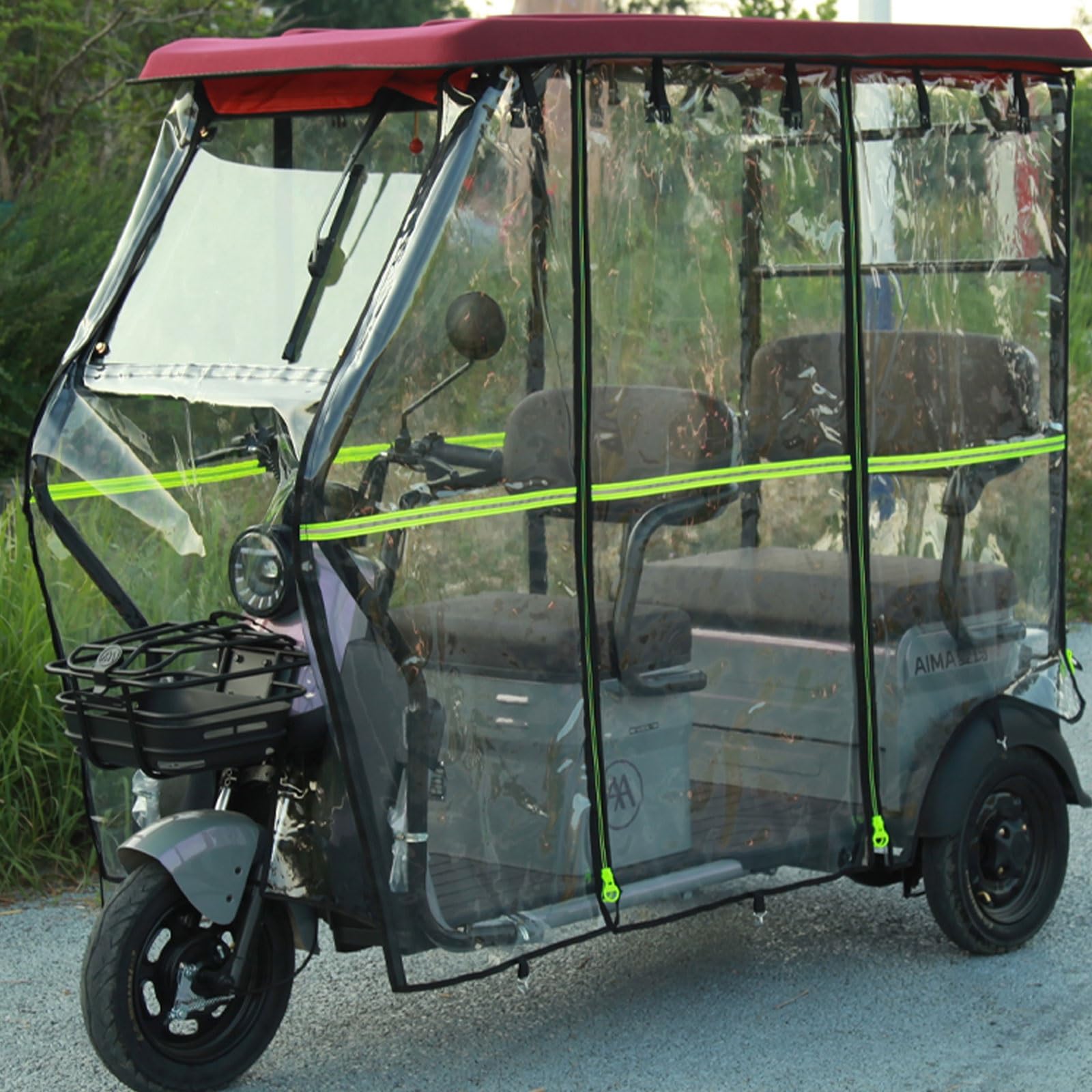 Funda para triciclo con toldo ajustable de 160x70 cm lona impermeable exterior para 3 ruedas