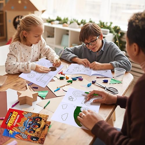 Vista 6 de Honoson 24 libros para colorear para niños, animales, camiones, libros para colorear a granel, animales de la selva, recuerdos de fiesta, mini