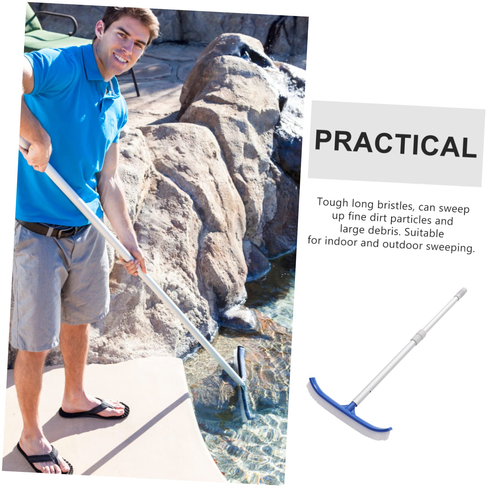 HANABASS Brosse De Nettoyage Portative Nettoyeur pour Parois Et Fond De Piscine Brosse à Manche Pratique