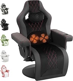 Dowinx Racing Style Gaming Recliner Chair with Massage Lumbar Support, F...