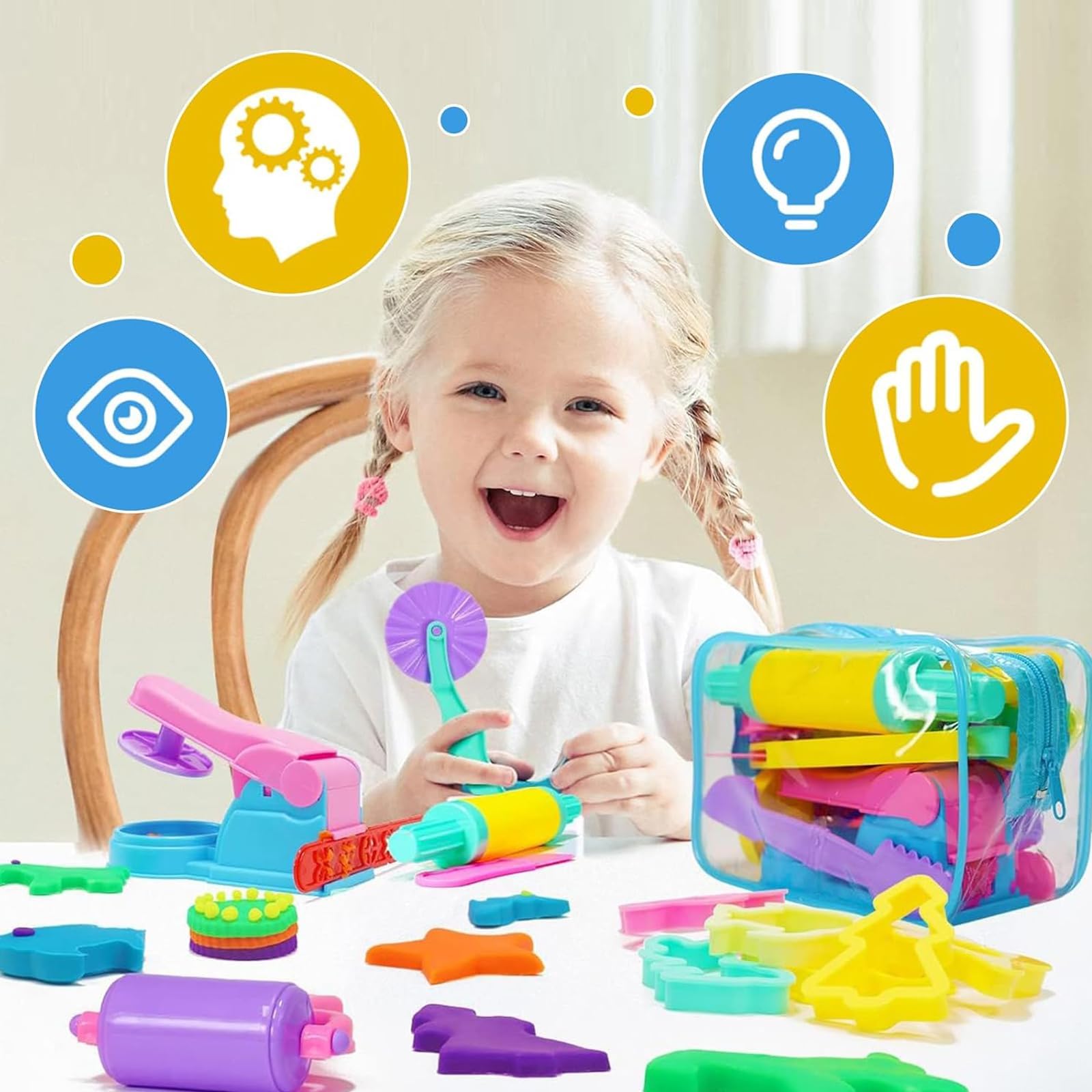 22 PCS Play Dough Tools, Playdough Accessories, Play Doh Accessories, Playdough Tools Kit, Play Dough Accessories Molds,for Children, Stimulating Children's Creativity (Color Random) - Image 4