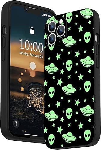 Funda compatible con iPhone 14 Pro, misterioso alienígena ovni para iPhone, protección contra caídas, delgada, a prueba de golpes, funda de TPU para