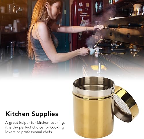 Miniatura 6 de Aqur2020 Acero inoxidable resistente a la oxidación polvo de malla fina dorada coctelera de azúcar polvo de coctelera de azúcar plumero suministros