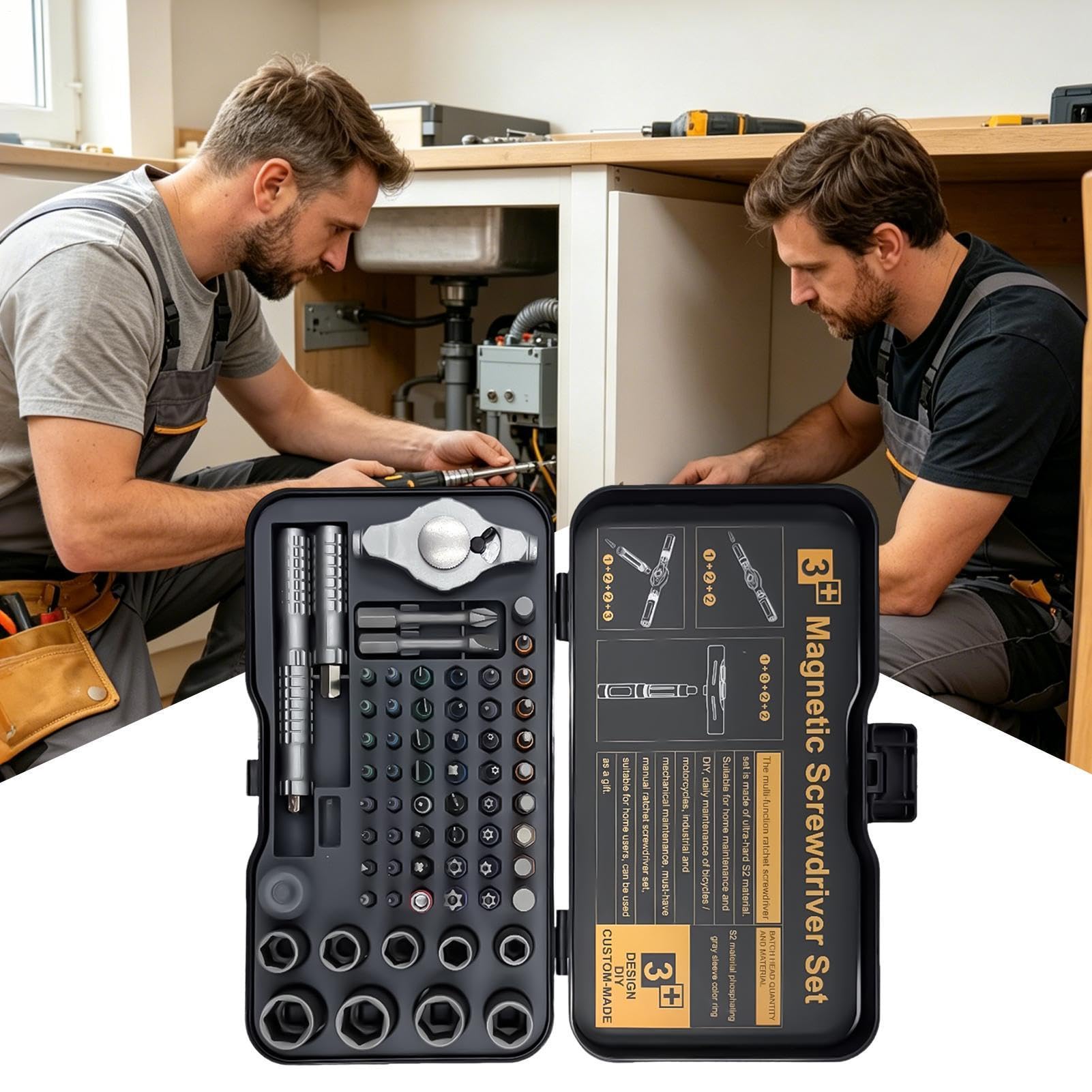 Cacciavite Magnetico Set Kit Utensili T-Maniglia 66-in-1 | Kit di Cacciaviti di Precisione Per Officina Domestica Elettronica Computer Orologio Auto Elettricista