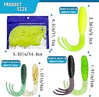 Vista 4 de Señuelos de pesca de calamar con cola de pulpo - Cabeza de anzuelo con luz de plástico suave - Kit de cebo para pesca de trucha y lubina