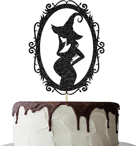 Decoración para tartas con texto en inglés "A Baby is Brewing", decoración de pastel de baby shower, decoración de pastel de bruja embarazada para