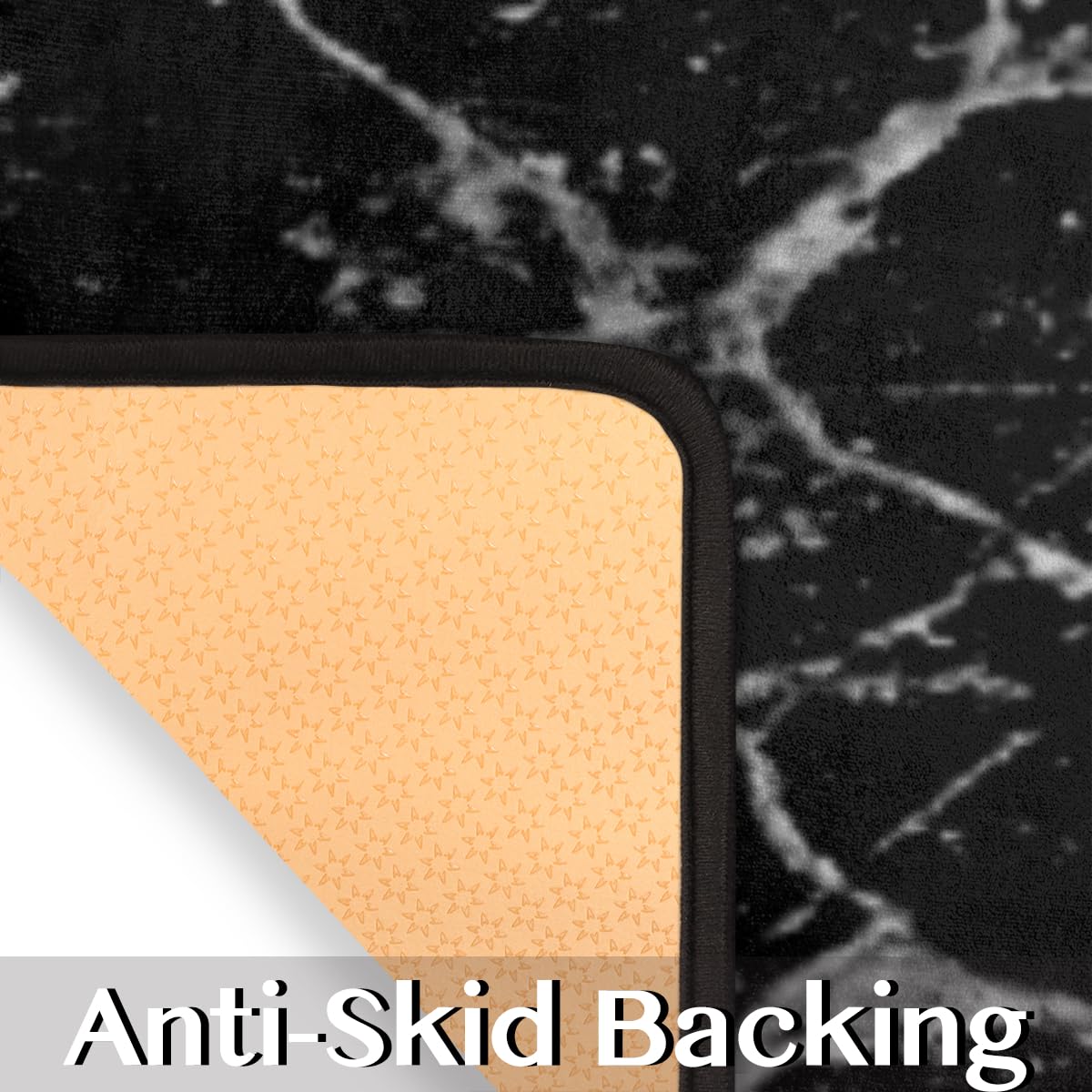 Set di 2 tappetini da cucina con pittura astratta effetto marmo, antiscivolo, assorbenti, imbottiti, anti-fatica, lavabili, per casa, lavanderia, 43,2 x 73,7 cm + 43,2 x 119,4 cm
