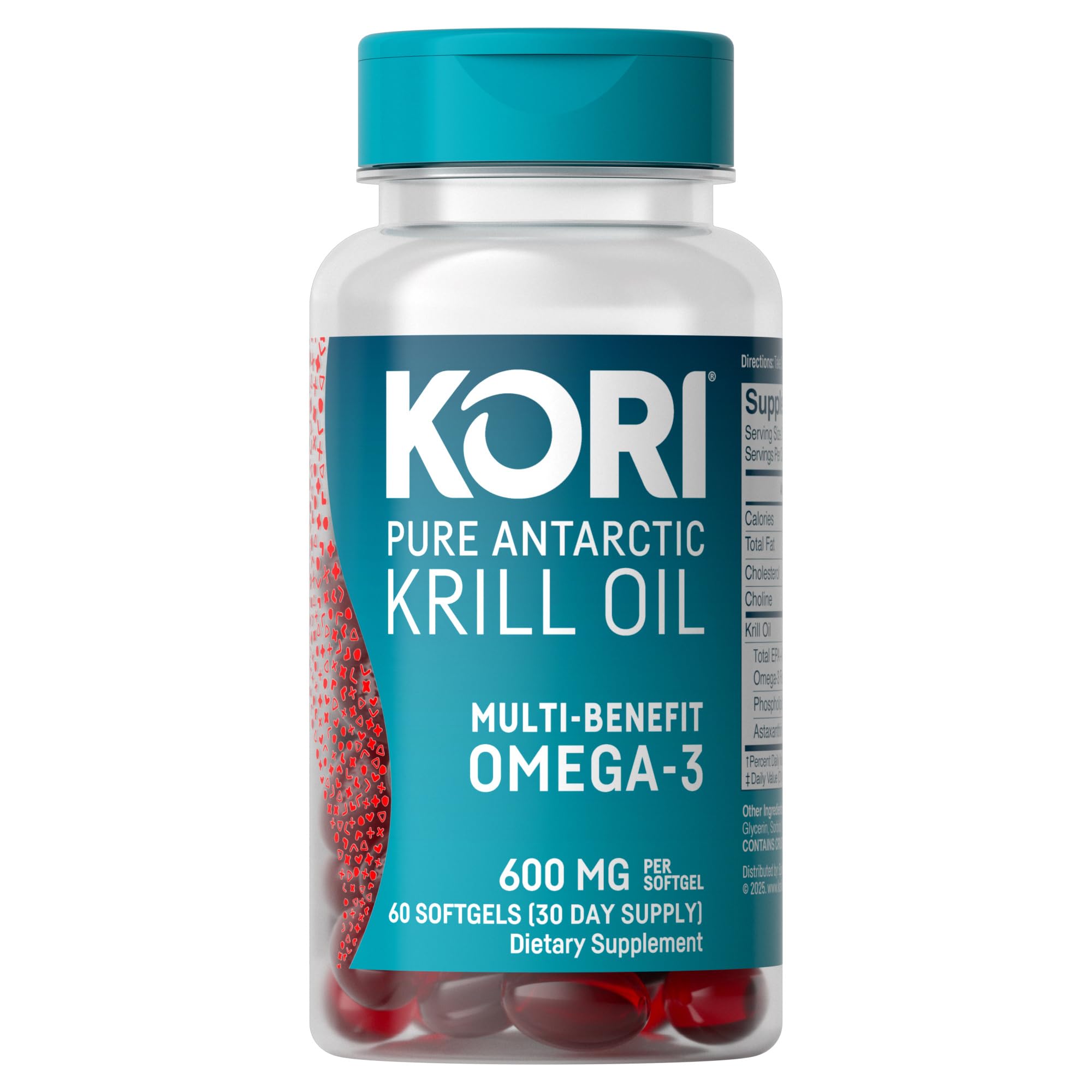 Kori Krill Omega-3 Supplement, 600 mg - 60 Count (Pack of 1)