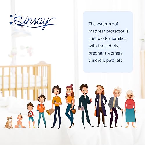 Miniatura 5 de King Quilted Fitted 100% Waterproof Mattress Pad with White Zippered Pillow Protector (White)