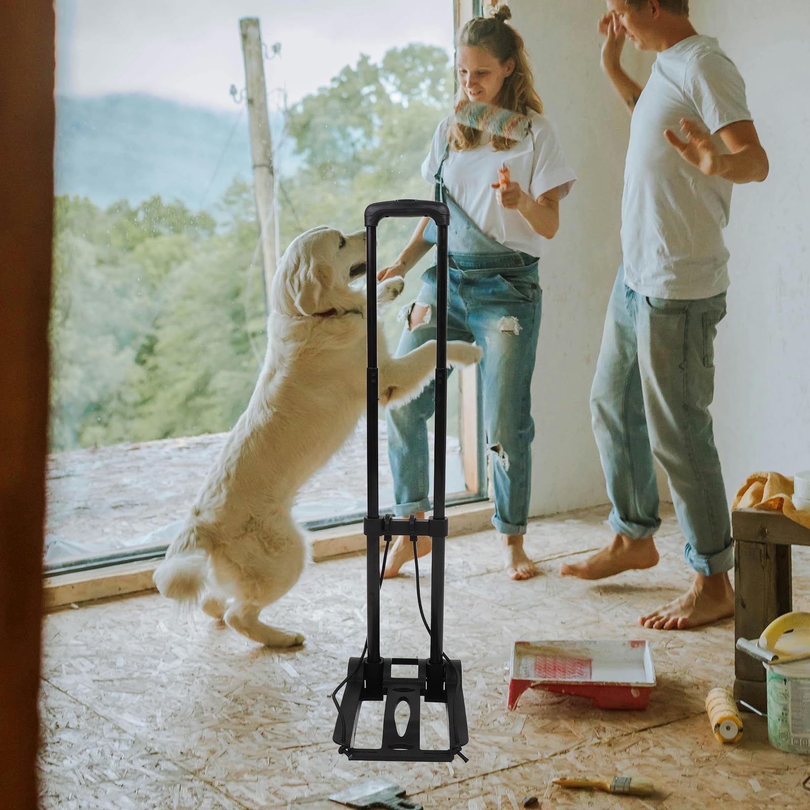 Carrito Plegable para Equipaje y Compras Estructura Resistente y Ligera, Hecho de Hierro y Abs, Adecuado para Viajes y Mudanzas Portátiles