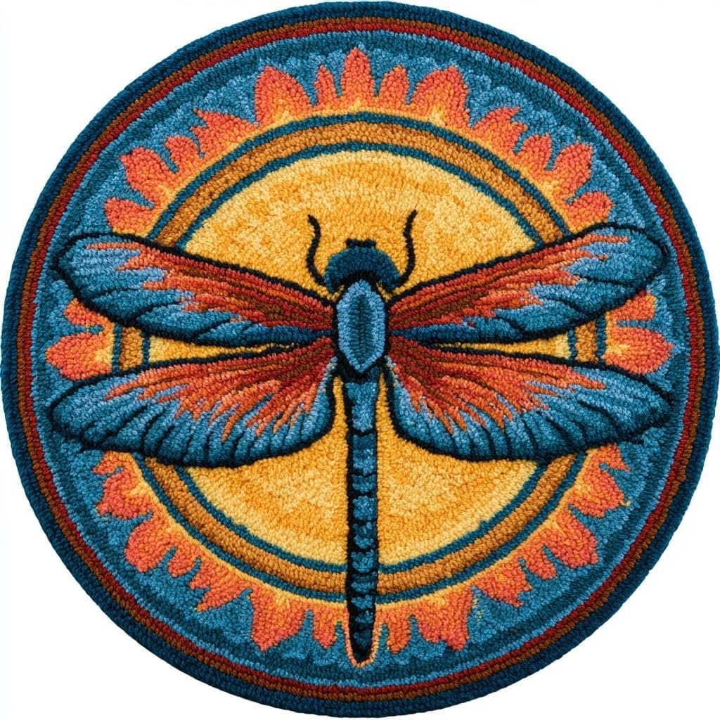AMBATTERY Latch Hook Rug Kit Latch Hook Kits,Animal Dragonfly