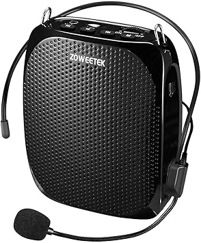 Amazon Zoweetek 拡声器 ハンズフリー拡声器 ポータブル マイク付き スピーカー 音楽再生可能 Acアダプタ付属 Usbメモリー Microsdカード対応 講義 運動会 防災用 店頭販売 スポーツインストラクターなどに最適 Zoweetek メガホン 拡声器