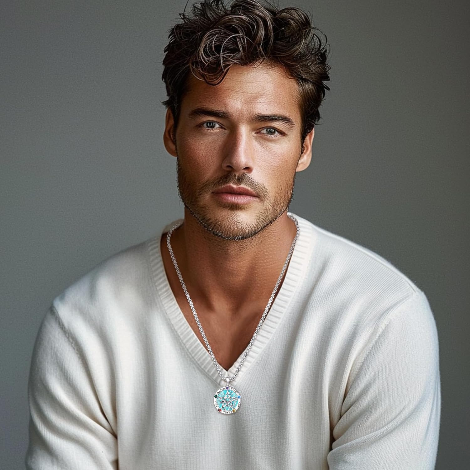 Eusense Triple Moon Goddess Necklac for Women Men Tree of Life Pendant Tetragrammaton Necklace Sterling Silver 925 Pentagram Moon Pentacle Goddess Pagan Wiccan Tree Life Jewelry - Image 3