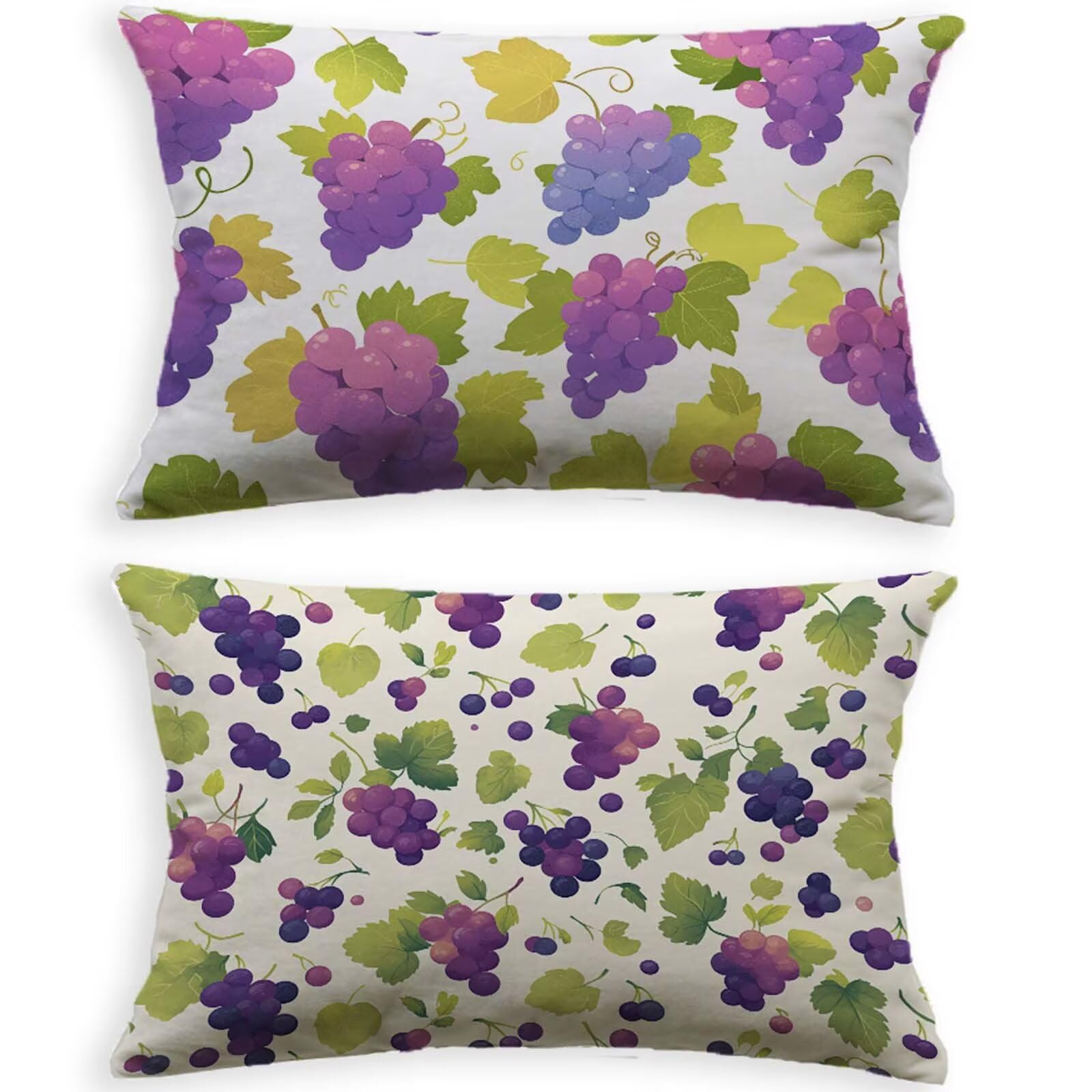Lot de 2 housses de coussin extérieur lin blanc 40x70cm de jardin L-P61