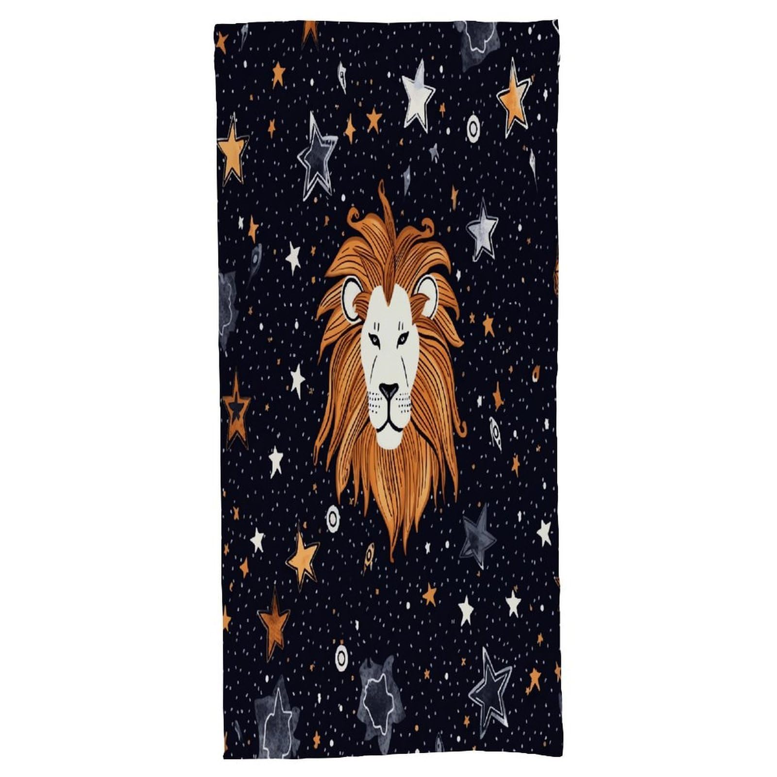Fekiloot Men's Style Lion And Stars Bath Towel Highly Absorbent,Beach Towels For Wo,Pool Towel Bathroom Essential For Beach,Gym,Travel, Camp