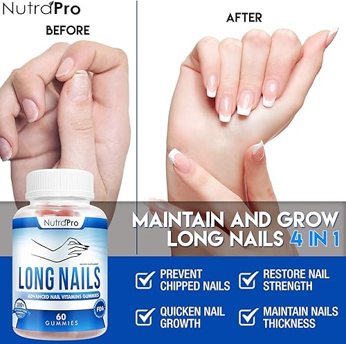 Miniatura 2 de NutraPro Vitaminas para el crecimiento de uñas para uñas más fuertes, no más uñas astilladas. Gomitas fortalecedoras de uñas y suplemento de
