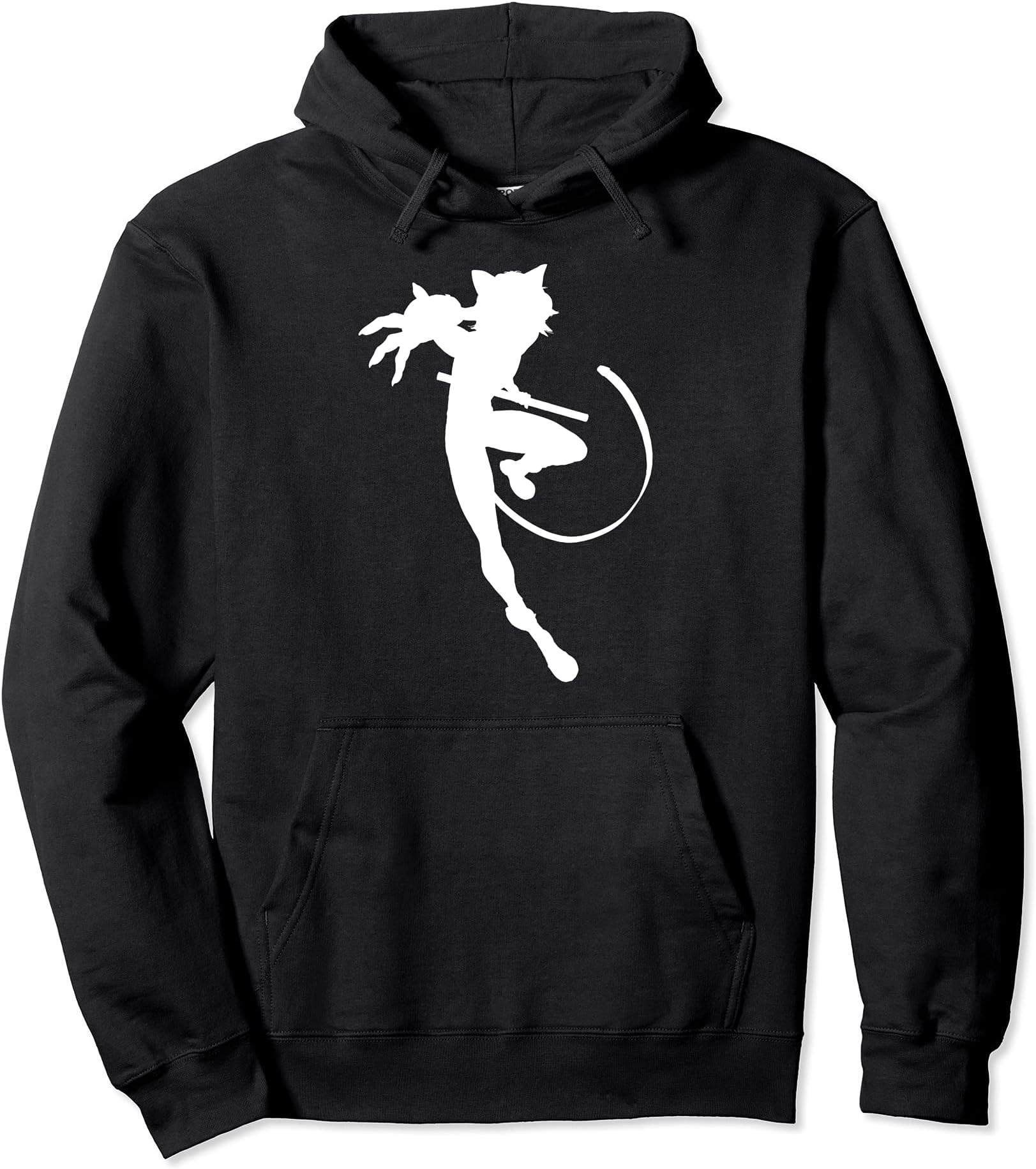 Silhouette Cat Noir Claws Out (White) Pullover Hoodie