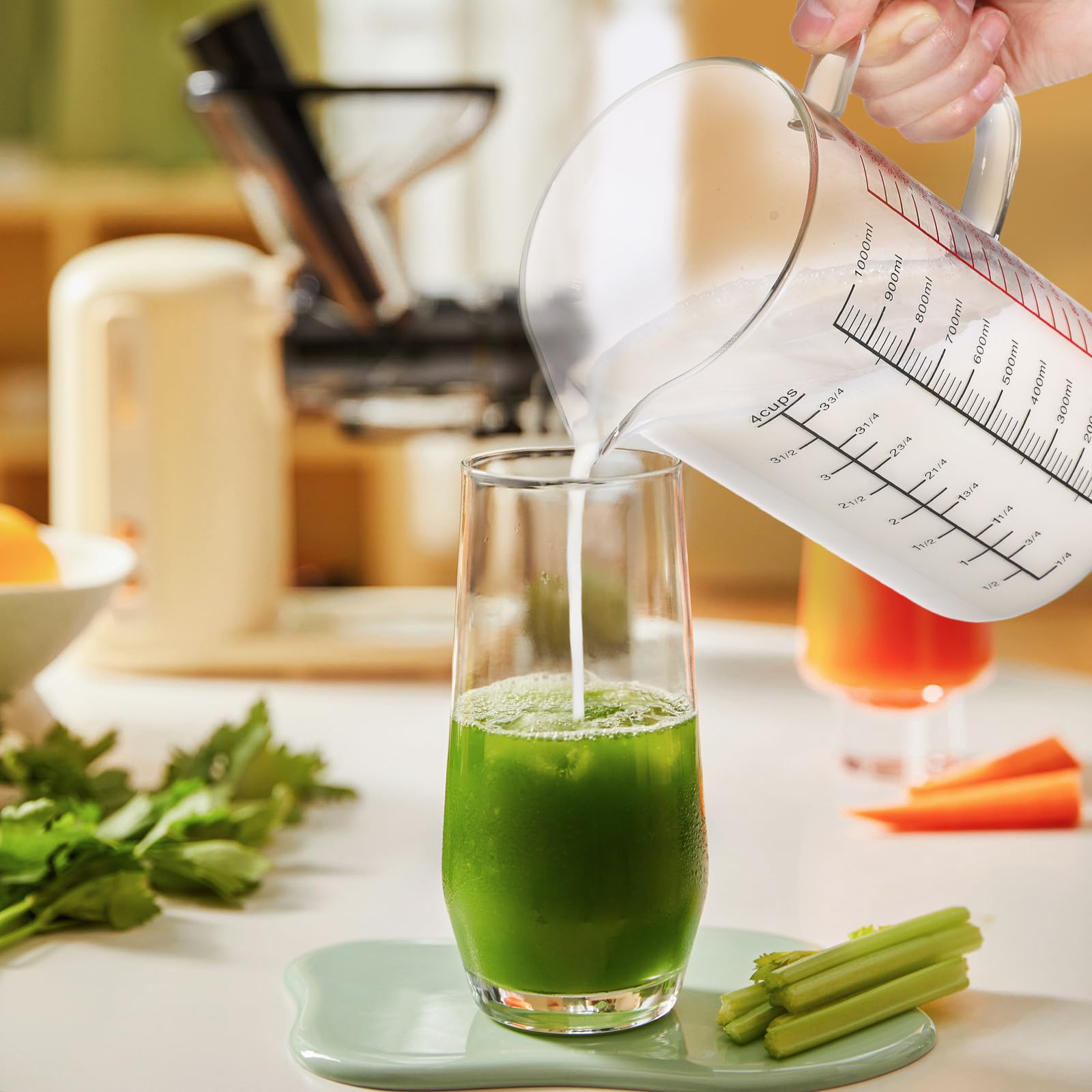Messbecher mit Skalen aus Glas 1000ml aus Borosilikatglas für Küche