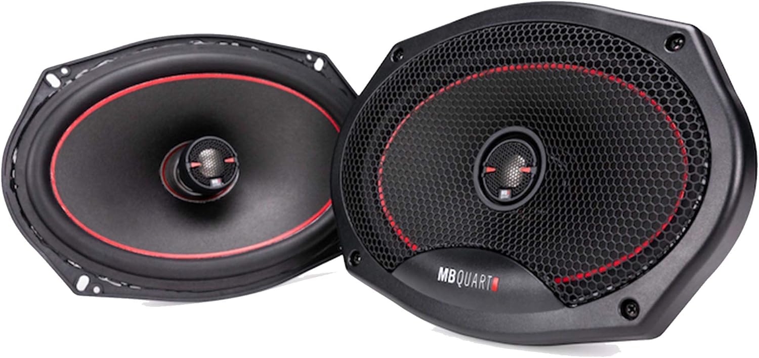 MB Quart RK1-169 Reference Car Speakers (Black, Pair) – 6x9 Inch Coaxial Speaker System, 200 Watt, 2-Way Car Audio, 4 OHMS (Grills Included)