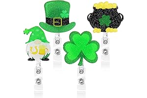 Xylolfsty 4PCS St Patrick's Day Nurse Badge Reels