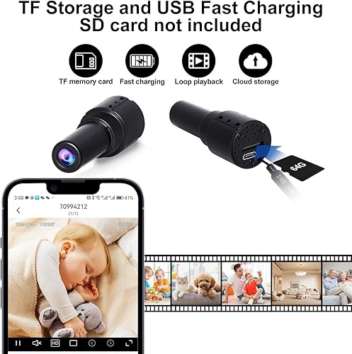 Miniatura 9 de Smallest Wireless WiFi IP Camera,Tiny Spy Camera,HD1080P Video Recording Live Feed,Baby Monitor,Nanny Cam,Pet Cam with Night Vision,Motion