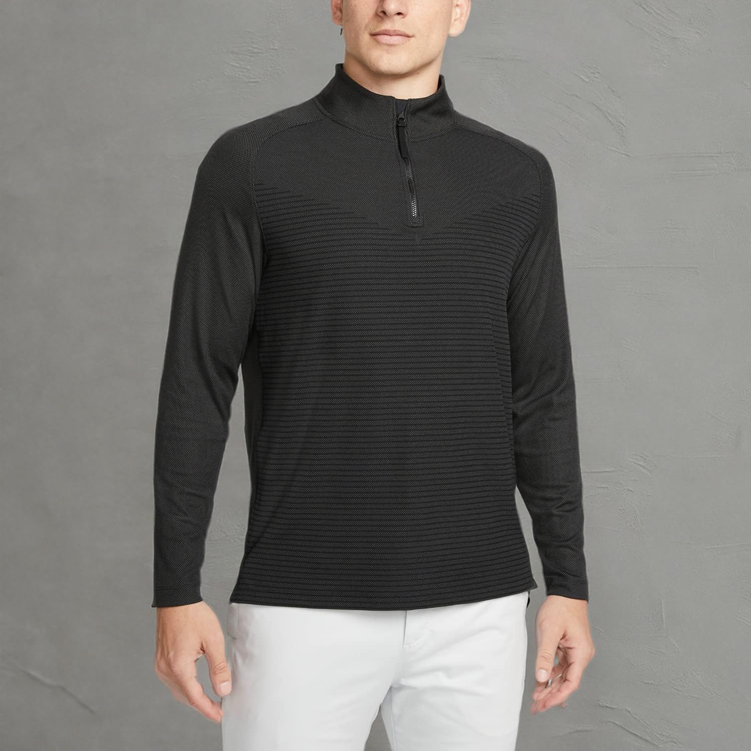 Nike Dri-FIT ADV Vapor Men's Quarter-Zip Golf Top, Black/Dark Smoke Grey, Medium