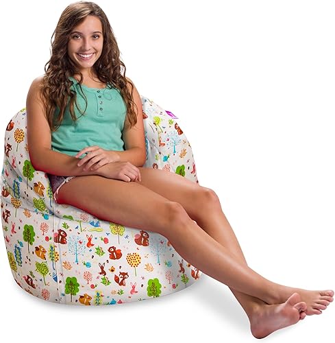 Miniatura 752 de Posh Creations Puf estructurado cómodo para jugar, leer y ver la televisión, Malibu Lounge, tela de lona para colorear, criaturas Criaturas de tela