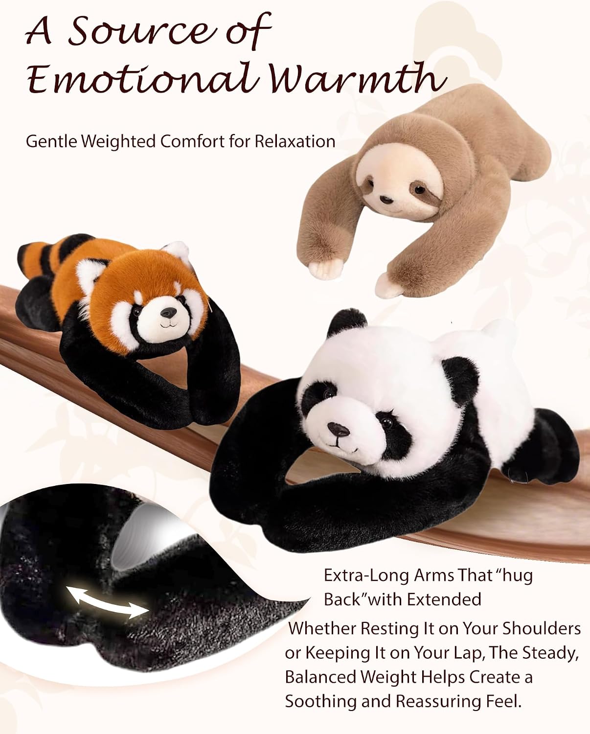 Weighted Stuffed Animal – The Panda Plush with Extra-Long Arms, Soft Huggable Weighted Plush for Relaxation, Comfort & Everyday Calm, for Home, Work & Travel (Panda-17.7'')