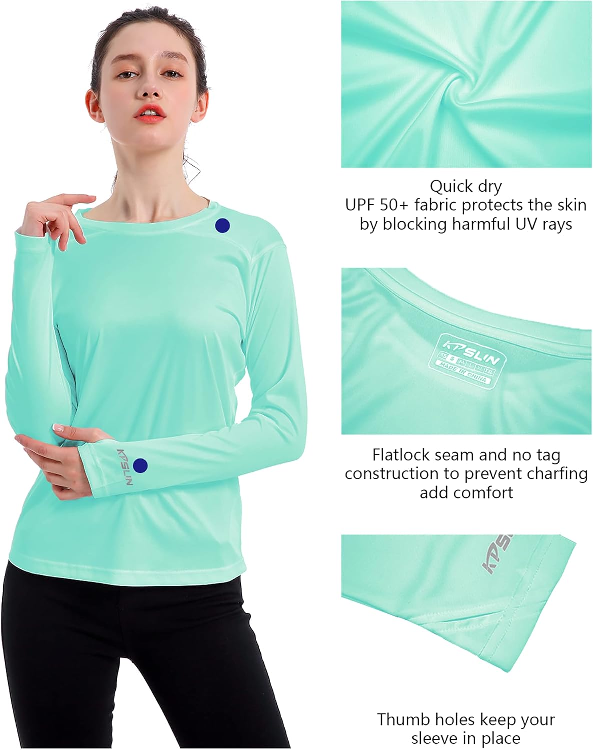Women's UPF 50+ UV Sun Protection Shirt Outdoor Performance Long Sleeve Rash Guard Shirts for Hiking,Swim,Fishing - Image 5