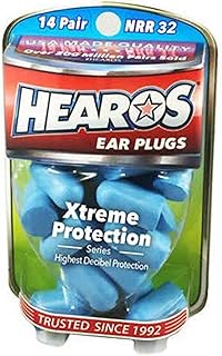Hearos Xtreme Protection Series Ear Plugs Highest NRR ,14 Pairs