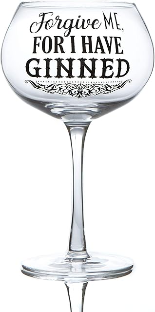 Boxer Gifts GWG202 Forgive Me Gin Bloom Glass | Funny Glassware Christmas, Mother's Day Or Birthday | Packaged in a Gift Box, 9.5cm x 18.5cm