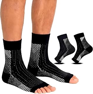 2 Pairs Ankle Bandage, Ankle Bandage, Footrest for Men and Women, Plantar Fasciitis Socks, Compression Socks for Sports, Football, Fitness
