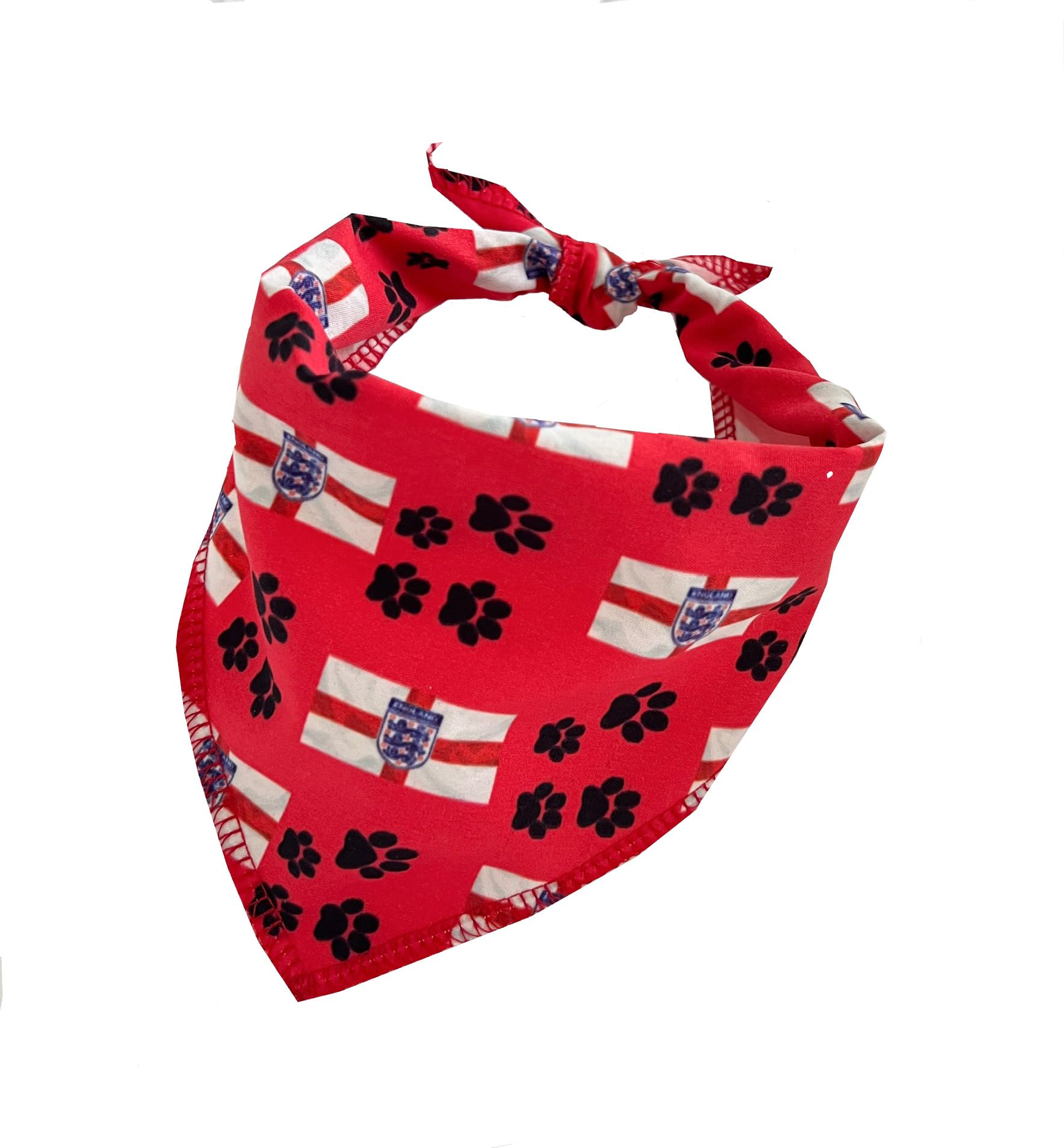 New Dogs Bandana Football Flag Paws Euro Paws Adjustable Triangle Dog Scarf RED ACCESSORY UK (Scarf Red flag Small)